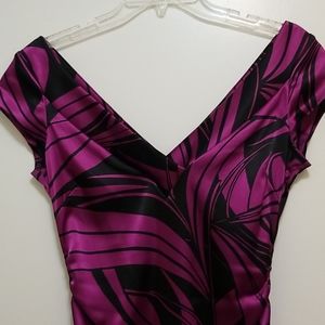 Maggie London Fuchsia & Black Dress